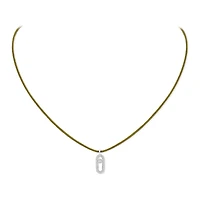 Care(s) White Gold and Diamond Pavé cord Necklace