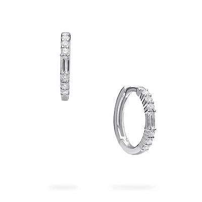 White Gold Diamond Hoop Earrings