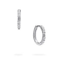 White Gold Diamond Hoop Earrings