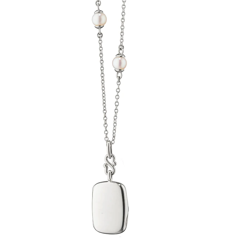Slim Lockets Britt Silver and Pearl Pendant
