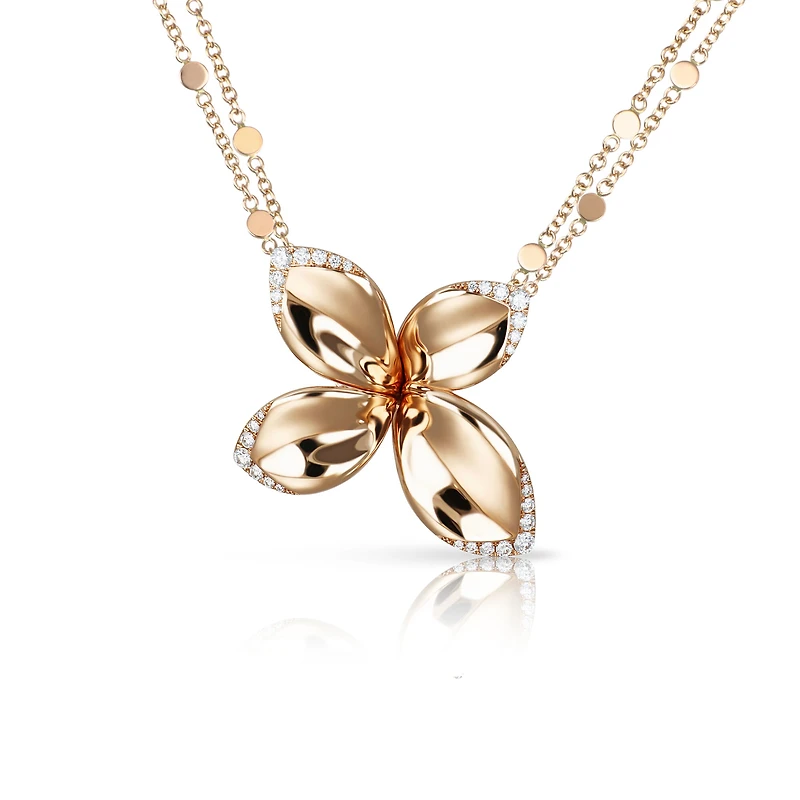 Giardini Segreti Rose Gold and Diamond Pendant
