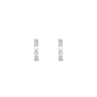 Bee de Chaumet Small White Gold and Diamond Hoop Earrings