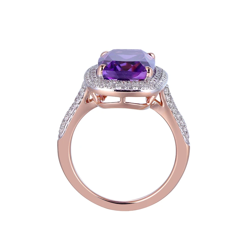 Amethyst Ring in Rose Gold