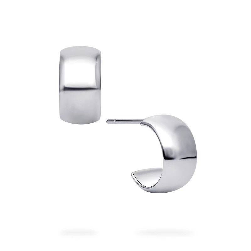 Sterling Silver 13 × 7 mm Hoop Earrings