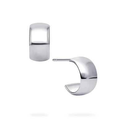 Sterling Silver 13 × 7 mm Hoop Earrings