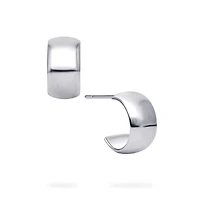 Sterling Silver 13 × 7 mm Hoop Earrings