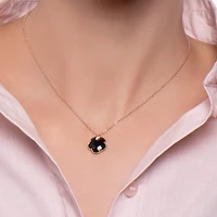 Petit Joli Rose Gold, Onyx and Diamond Pendant