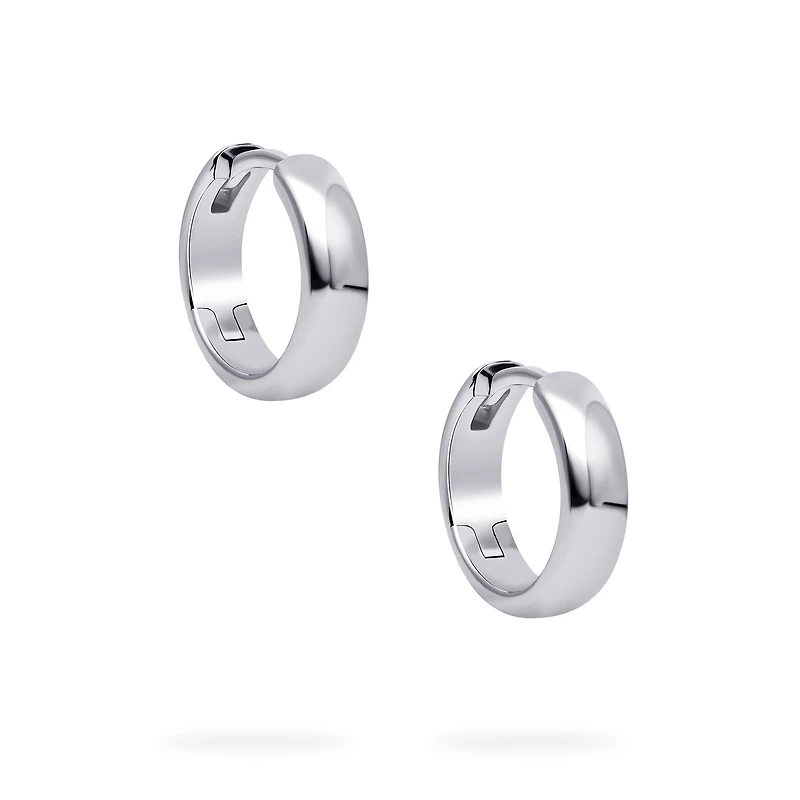 Sterling Silver 13 mm Huggie Earrings