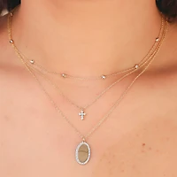 Yellow Gold and Diamond Pavé Cross Pendant