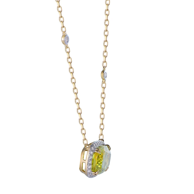 Lemon Quartz Pendant in Yellow Gold