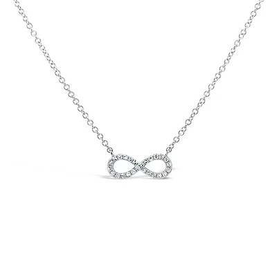 Infinity White Gold and Diamond Pavé Pendant