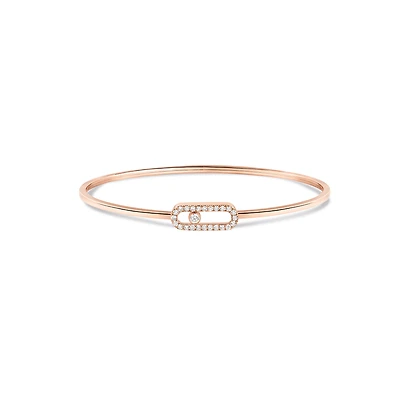 Move Uno Medium Rose Gold and Diamond Flex Bangle