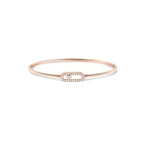 Move Uno Medium Rose Gold and Diamond Flex Bangle