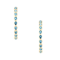 Topaz Pear Shape Hoop Earrings