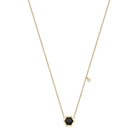 Onyx Pendant with Diamond Accent
