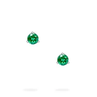 White Gold Emerald Stud Earrings