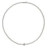 Prima Multi Rondel White Gold Necklace