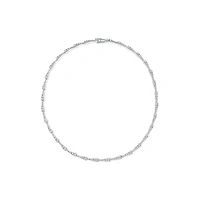 White Gold and Diamond Pavé Tapered Bar Necklace