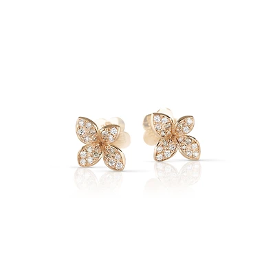 Petit Garden Micro Rose Gold and Diamond Pavé Stud Earrings