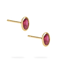 Yellow Gold Ruby Stud Earrings