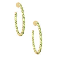 Peridot Prong Set Hoop Earrings