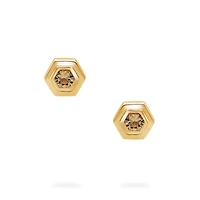 Yellow Gold Birthstone Earrings, Citrine