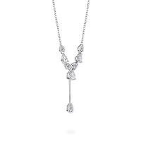 Diamond Drop Necklace in White Gold