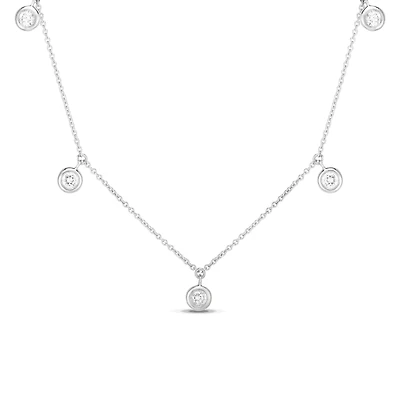 Diamonds By The Inch White Gold and Diamond 5 Station Chain Necklace