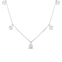 Diamonds By The Inch White Gold and Diamond 5 Station Chain Necklace