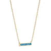 Topaz Horizontal Bar Neckalce in Yellow Gold