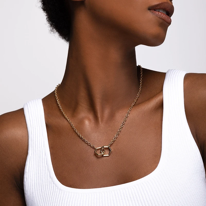 Yellow Gold Interlock Necklace
