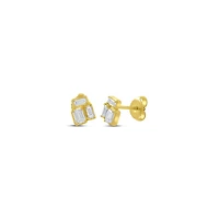 Alexandria Yellow Gold and Diamond Stud Earrings