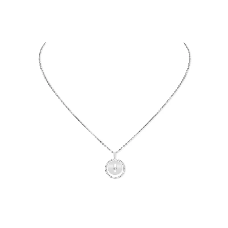 Lucky Move Small White Gold and Diamond Pendant