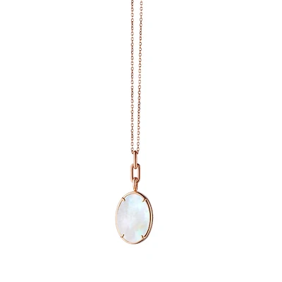 Slim Lockets Elle Rose Gold and Mother-of-Pearl Oval Pendant