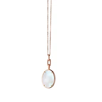 Slim Lockets Elle Rose Gold and Mother-of-Pearl Oval Pendant