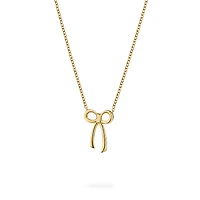 Yellow Gold Bow Pendant Necklace for Kids