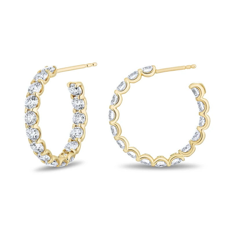 Diamond 4.80ct hoop earrings in yellow gold