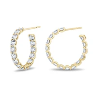 Diamond 4.80ct hoop earrings in yellow gold