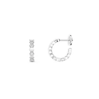 Bee de Chaumet Small White Gold and Diamond Hoop Earrings