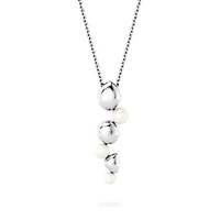 Drop Necklace in Sterling Silver with Pearls
