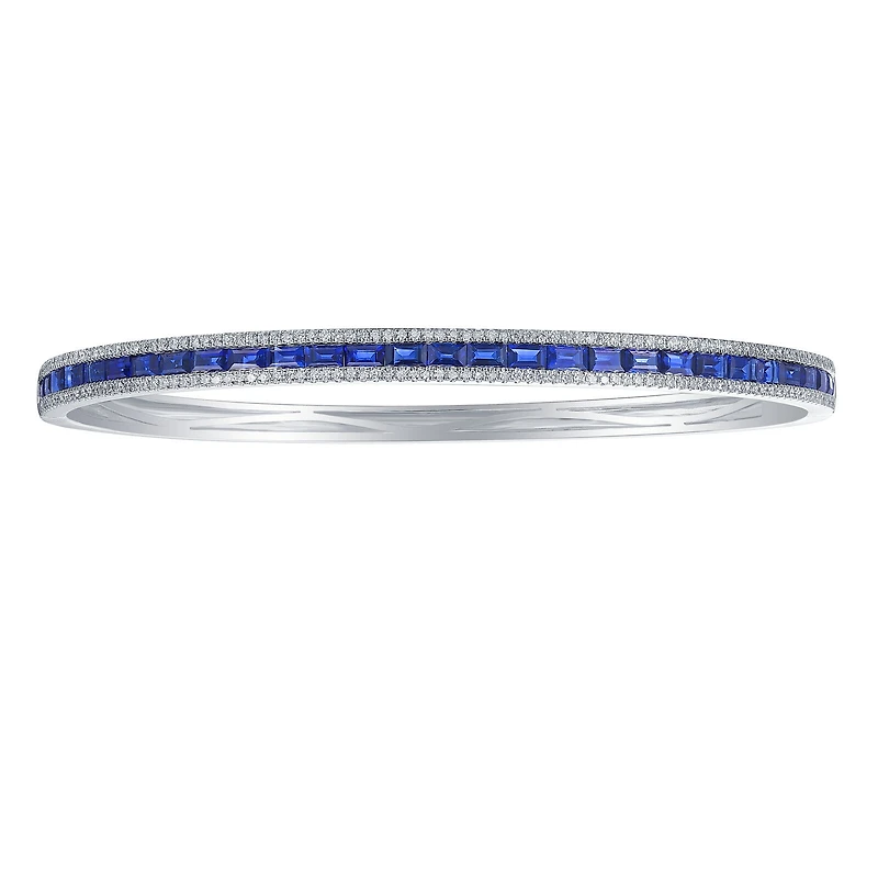 Sapphire and Diamond Bracelet in White Gold