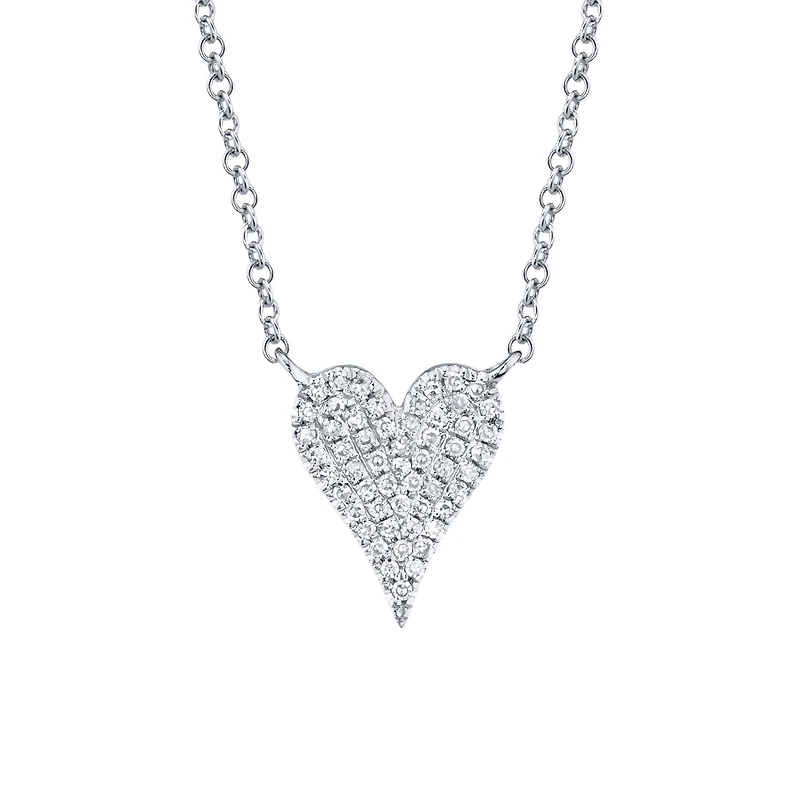 Kate White Gold and Diamond Pavé Heart Pendant
