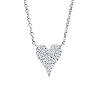 Kate White Gold and Diamond Pavé Heart Pendant