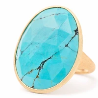 Lunaria Yellow Gold and Turquoise Ring