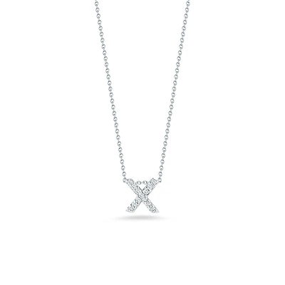 Tiny Treasures Love Letter X White Gold and Diamond Pendant