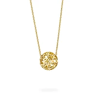 Yellow Gold Mesh Ball Necklace