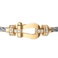 Force 10 Medium Gold and Diamond Pavé Cable Bracelet