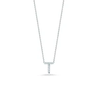 Tiny Treasures Love Letter T White Gold and Diamond Pendant