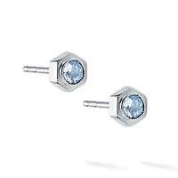 Aquamarine and Silver Stud Earrings
