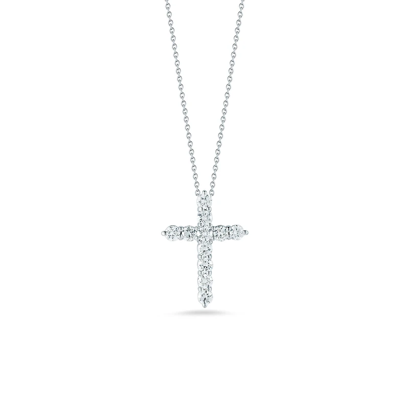 Tiny Treasures White Gold Diamond Cross Pendant